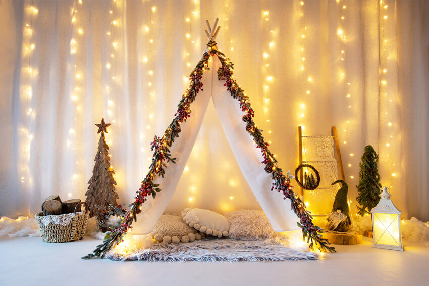 Glowing Christmas lights Tiny Tent Backdrop UK M11-22