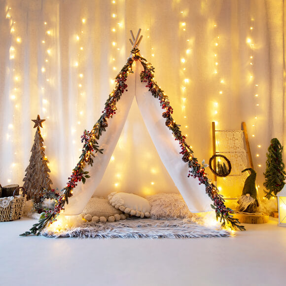 Glowing Christmas lights Tiny Tent Backdrop UK M11-22