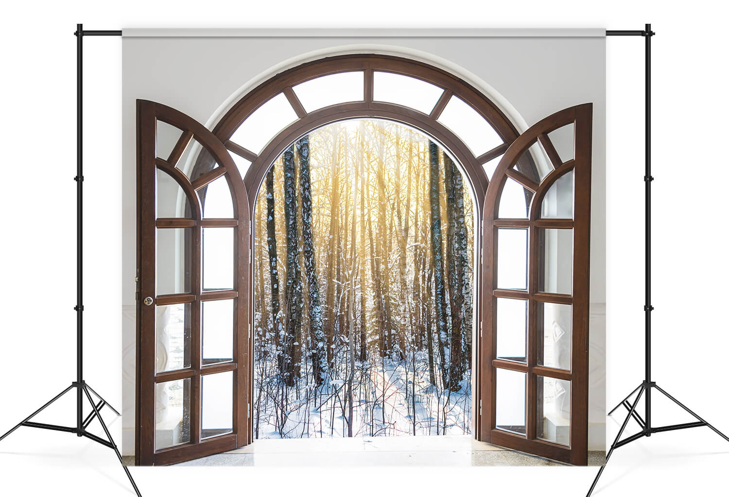 Outside Winter Window Forest Scenery Backdrop UK M11-27