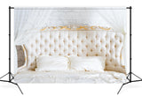White Bedroom Headboard Photography Backdrop UK M11-31