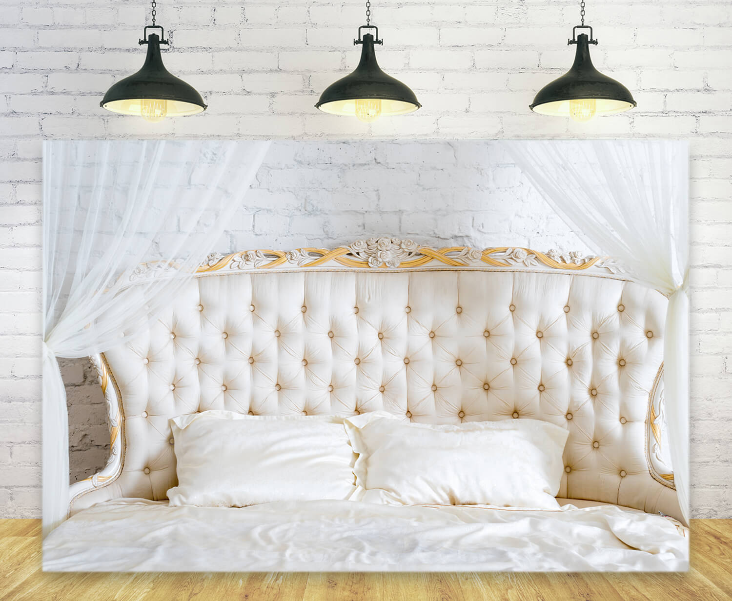 White Bedroom Headboard Photography Backdrop UK M11-31