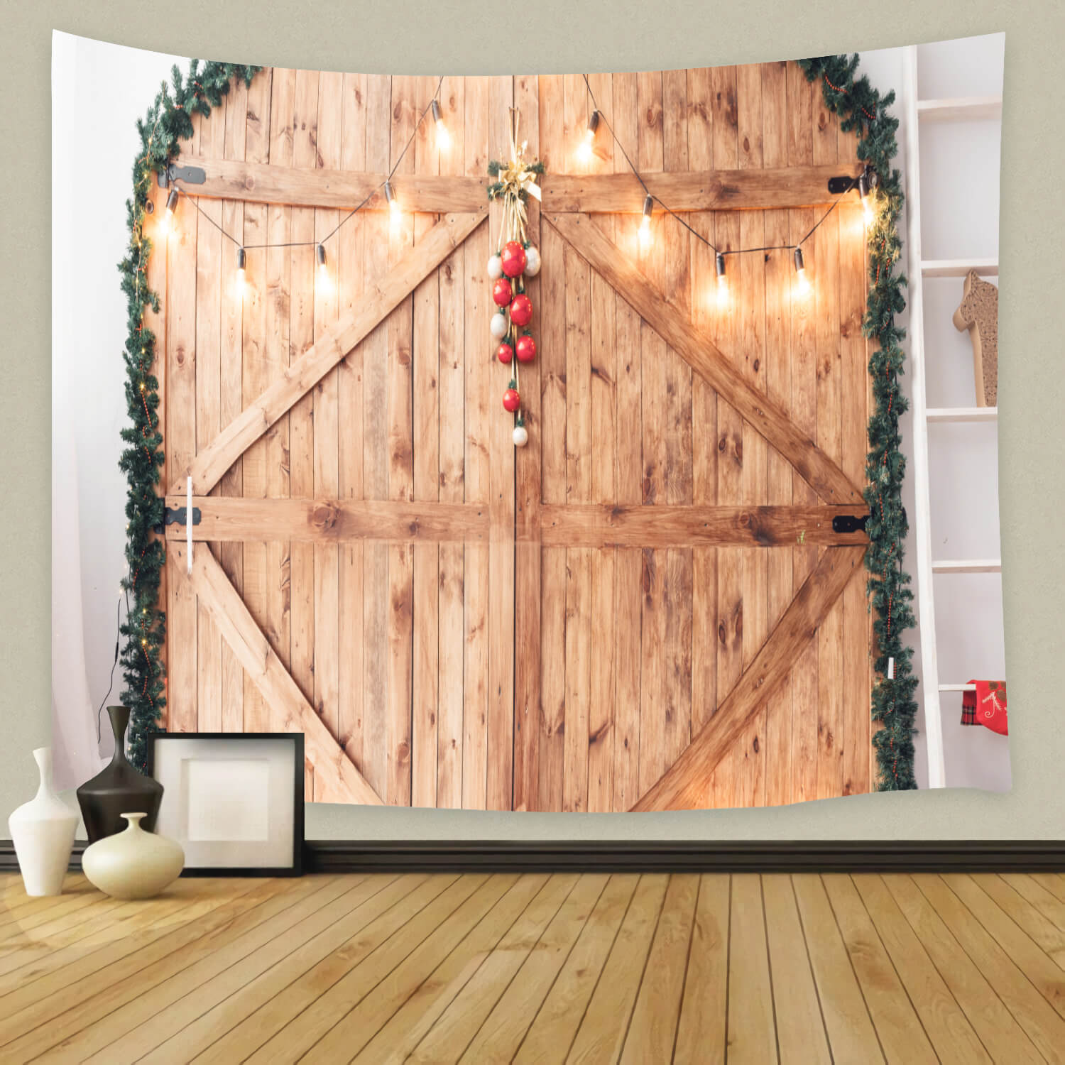 Christmas Bedroom Wood Headboard Backdrop UK M11-32