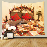 Christmas Decorated Interior Room Bed Backdrop UK M11-33