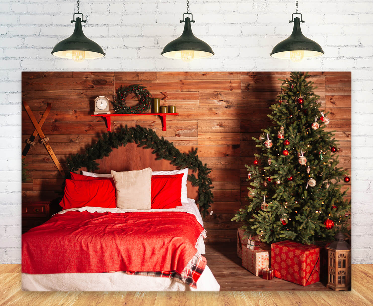 Christmas Bedroom Wooden Headboard Backdrop UK M11-38