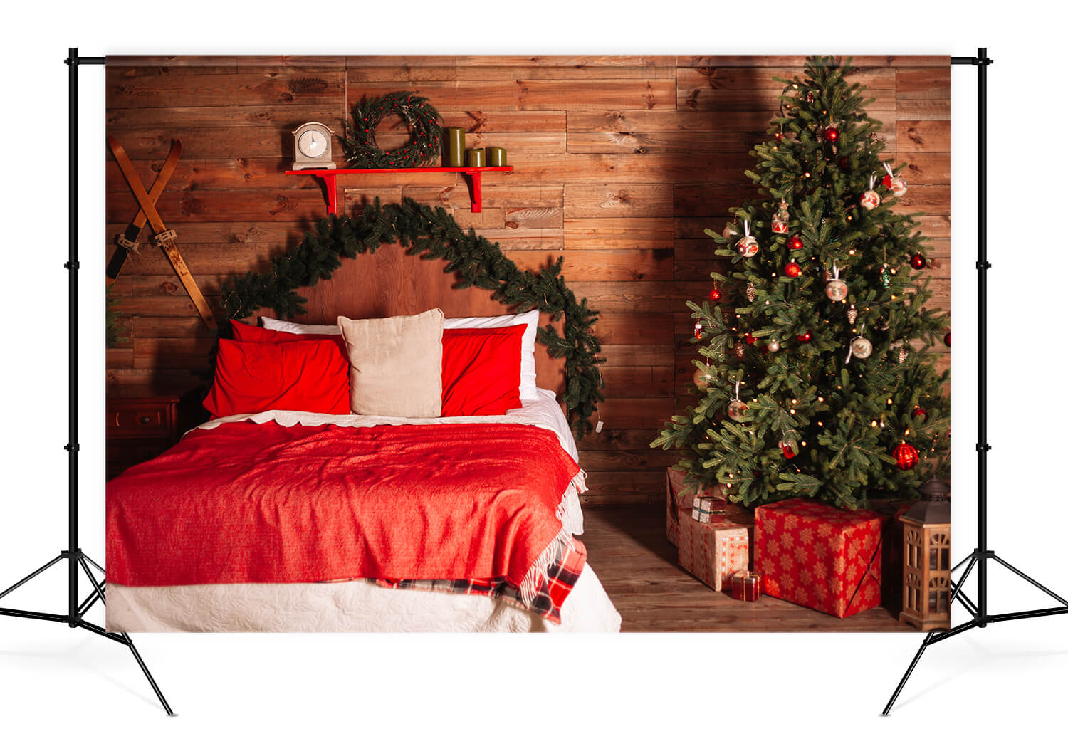 Christmas Bedroom Wooden Headboard Backdrop UK M11-38