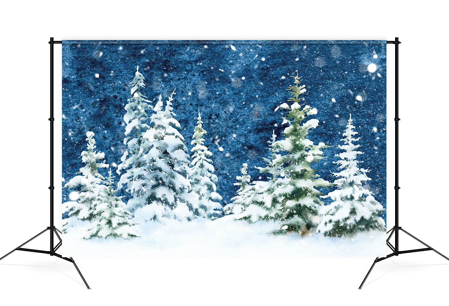 Winter Spruce Forest Snow Watercolor Backdrop UK M11-46