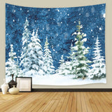 Winter Spruce Forest Snow Watercolor Backdrop UK M11-46