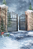 Fantasy Winter Snow Gate Forest Backdrop UK M11-52