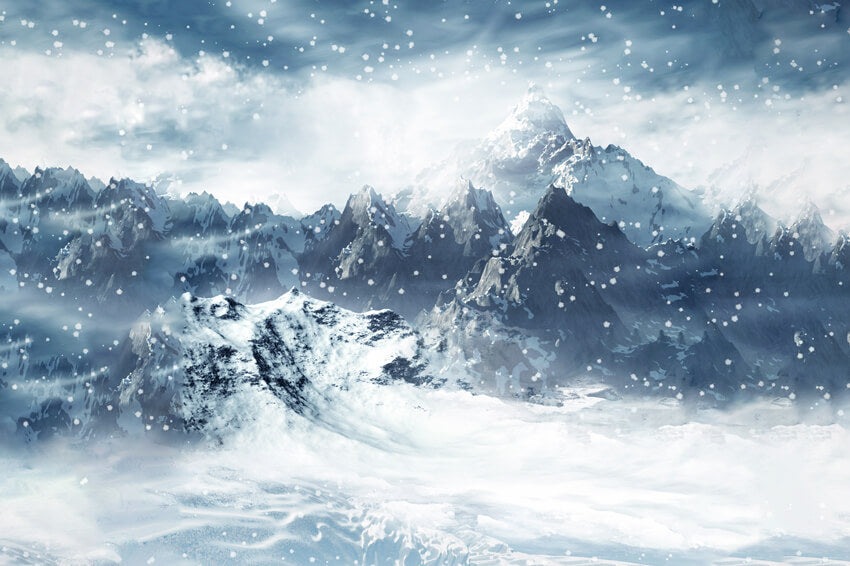 Mountain Snow Ice Winter Landscape Backdrop UK M11-53