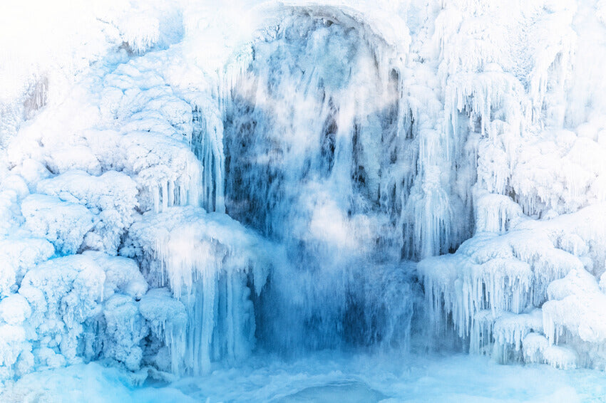 Winter Frozen Waterfall Photography Backdrop UK M11-54