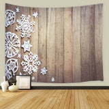 Rustic Snowflakes Wood Photography Backdrop UK M11-55