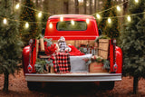 Santa's Christmas Tree Farm Red Truck Backdrop UK M11-60