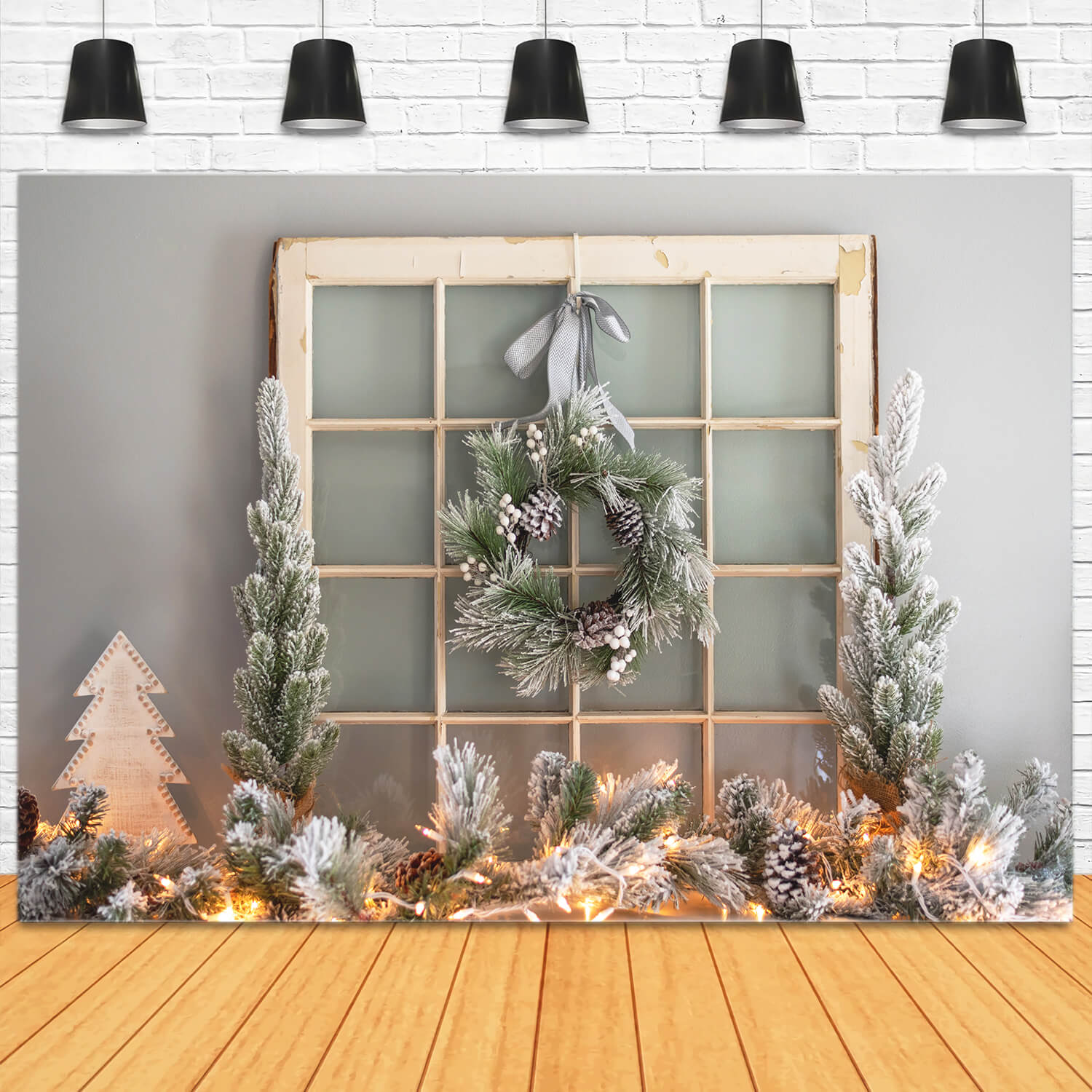 Christmas Garland Decoration Photography Backdrop UK M11-71