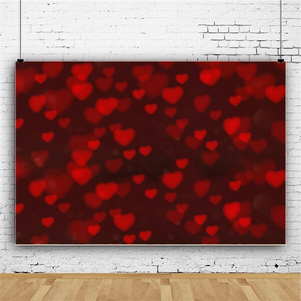 Valentine's Day Covered Red Heart Halo Scattered Scene Romantic Backdrop M12-06