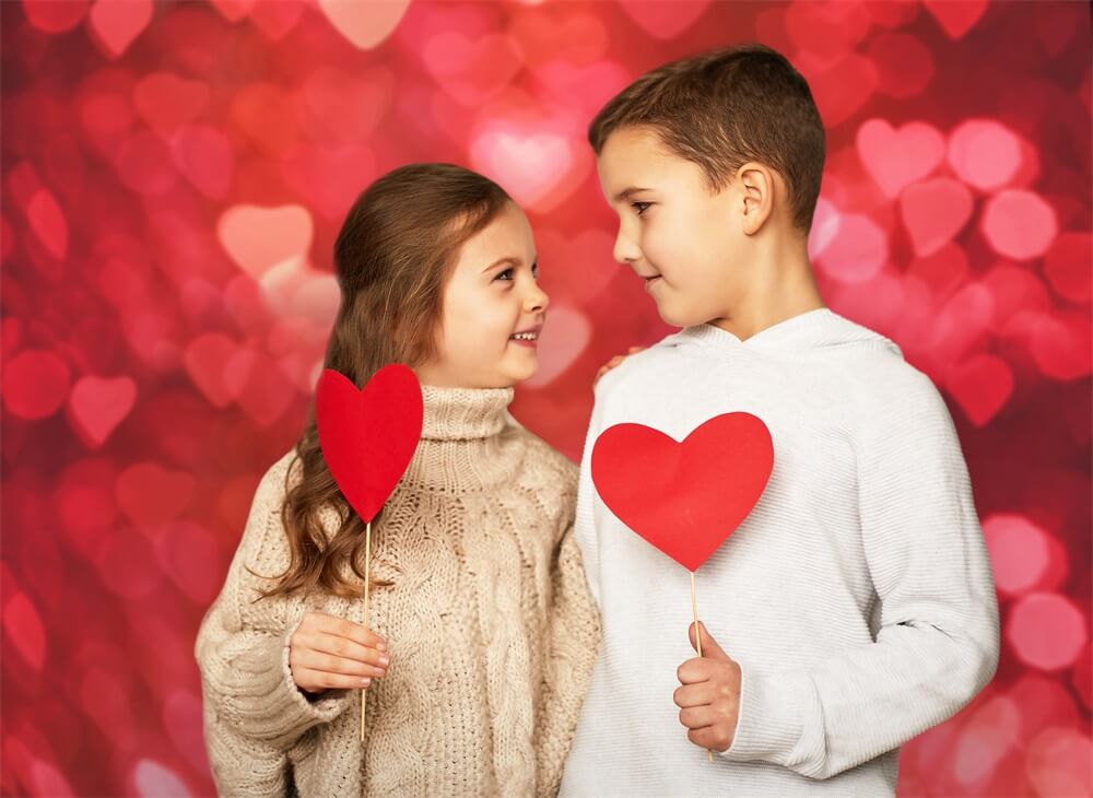 Valentine's Day Spread All Over Red Heart Halo Romantic Love Backdrop M12-09