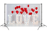Valentine's Love Letters LED-Light Red Heart Balloons Backdrop M12-15