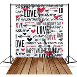 Valentine's Day Cupid's Arrow Romantic Text Graffiti Wall Wood Floor Backdrop M12-19
