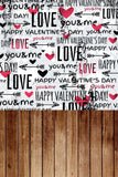 Valentine's Day Cupid's Arrow Romantic Text Graffiti Wall Wood Floor Backdrop M12-19