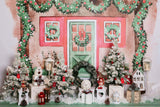 Christmas Doodle Hand Painted Door Window Fir Tree Wreath Gifts Backdrop M12-21