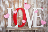Valentine's Day Wooden Wall Panel Love Letter Decoration Split Heart Backdrop M12-27