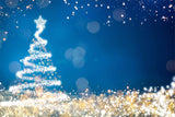 Christmas Dark Blue Magic Light Spot Christmas Tree Abstract Backdrop M12-32