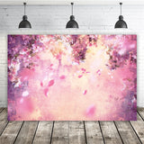 Oil Painting Dreamy Pink Flower Tree Petals Falling Backdrop M12-33