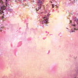 Oil Painting Dreamy Pink Flower Tree Petals Falling Backdrop M12-33