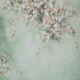 Abstract Elegant Pale Flower Fresh Green Backdrop M12-37