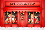 Cupid Doll Shop Rose Teddy Bear Red Shop Valentine's Day Backdrop M12-42