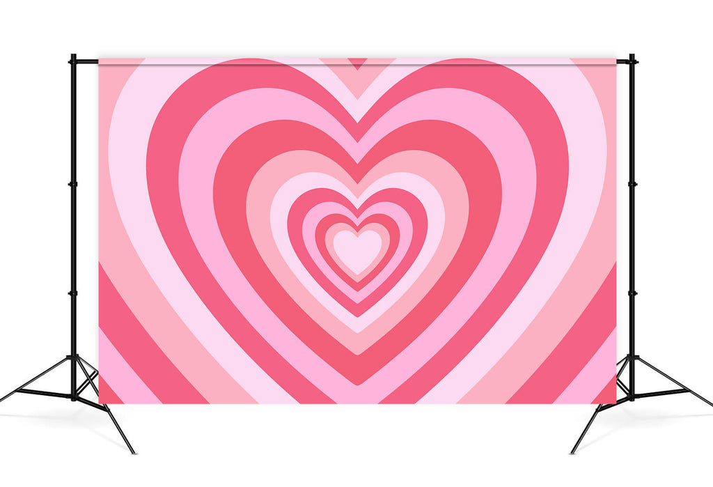Valentine's Day Psychedelic Ombre Pink Multi Heart Backdrop M12-46