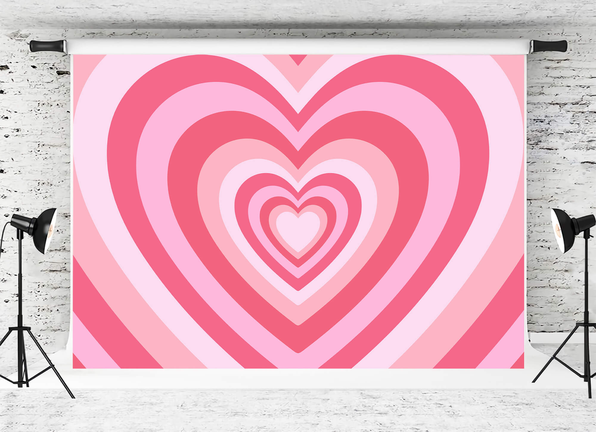 Valentine's Day Psychedelic Ombre Pink Multi Heart Backdrop M12-46