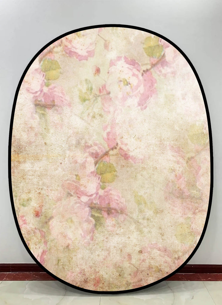 Collapsible Elegant Vintage Pink/Yellowish Rosebud Double-sided Backdrop 1.5x2m M12-49