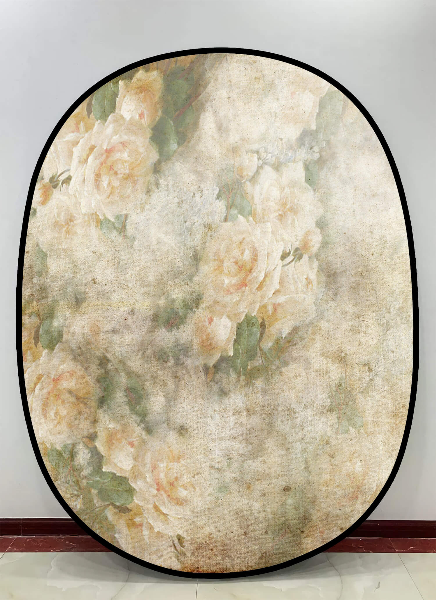 Collapsible Elegant Vintage Pink/Yellowish Rosebud Double-sided Backdrop 1.5x2m M12-49