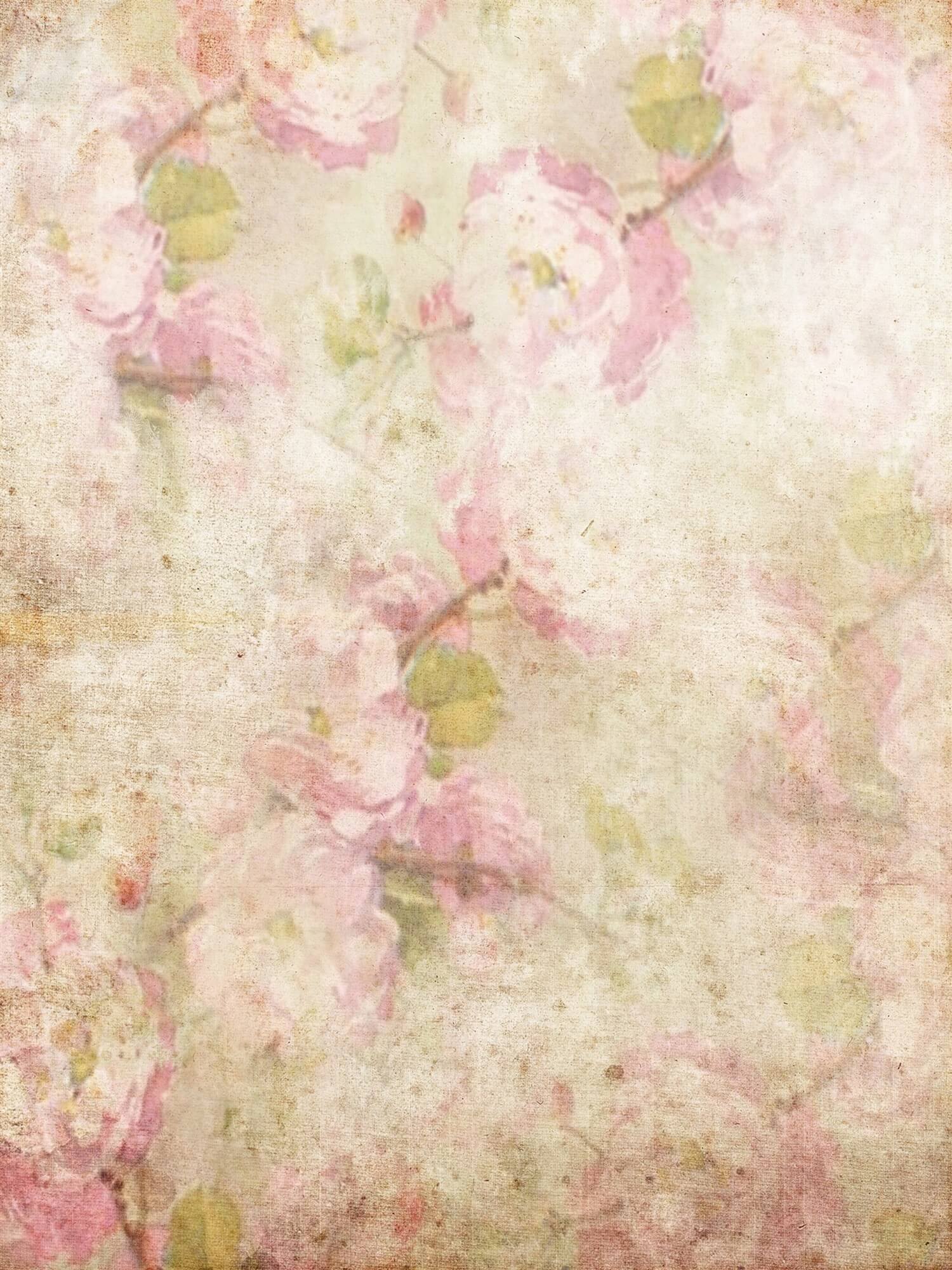 Collapsible Elegant Vintage Pink/Yellowish Rosebud Double-sided Backdrop 1.5x2m M12-49