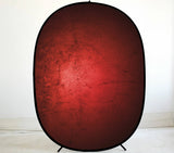 Collapsible Light Grey/Dark Black Red Gradient Double-sided Backdrop 5x6.5ft M12-79