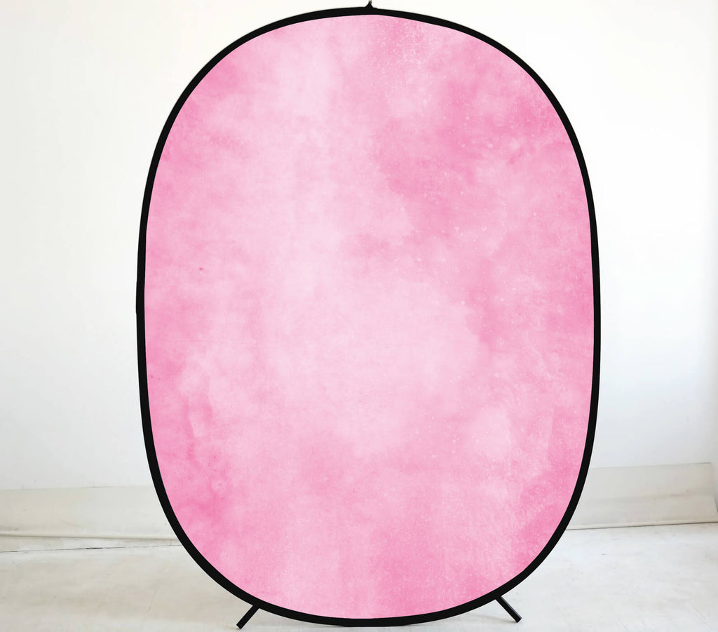 Collapsible Sweet Candy Pink/Lively Blue Green Gradient Double-sided Backdrop 5x6.5ft M12-80