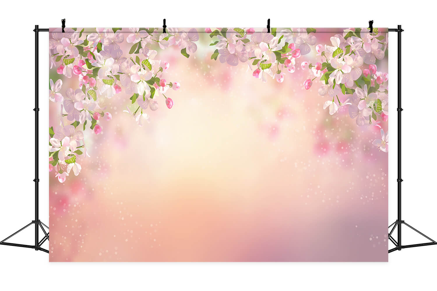 Spring Pink And White Flowers Blooming Abstract Backdrop M2-11