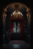 Gothic Door Window Candlestick Backdrop UK M5-06