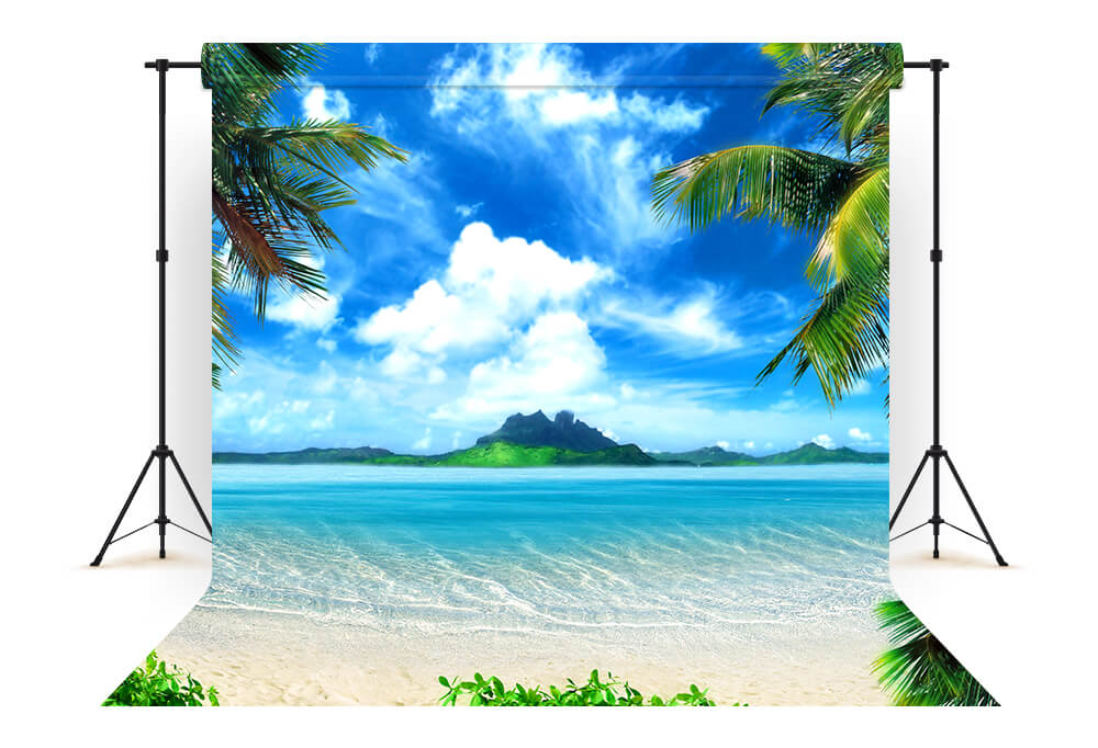 Tropical Seaside Sand Beach Summer Backdrop UK M5-101