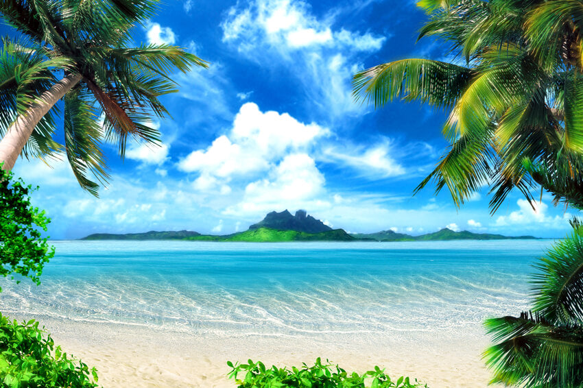 Tropical Seaside Sand Beach Summer Backdrop UK M5-101