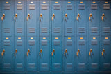 Hallway Padlocked Locker Back to School Backdrop UK M5-110