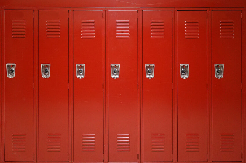 Red High School Locker Photography Backdrop UK M5-112