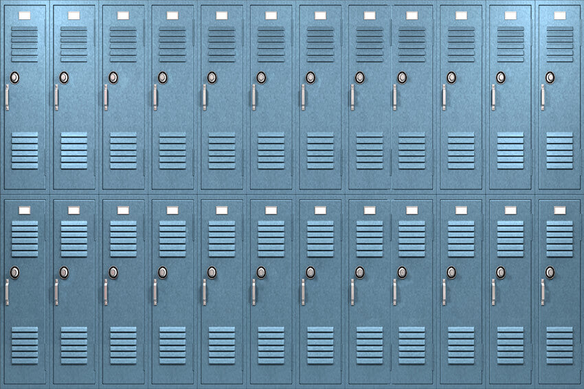 Blue Locker Backdrop Back to School Theme UK M5-113