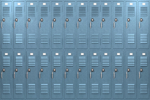 Blue Locker Backdrop Back to School Theme UK M5-113