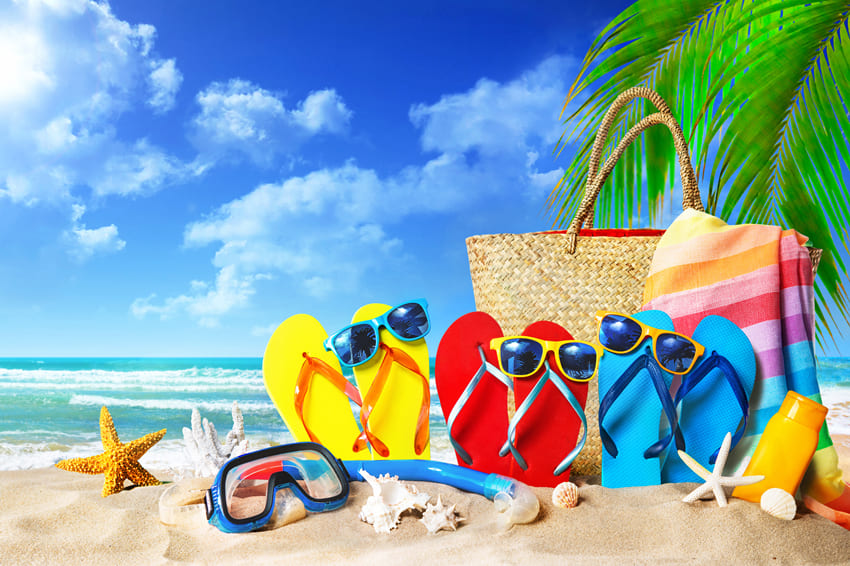 Tropical Sand Beach Summer Holiday Backdrop UK M5-122