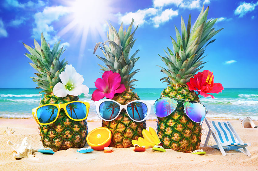 Pineapples Beach Summer Photography Backdrop UK M5-125