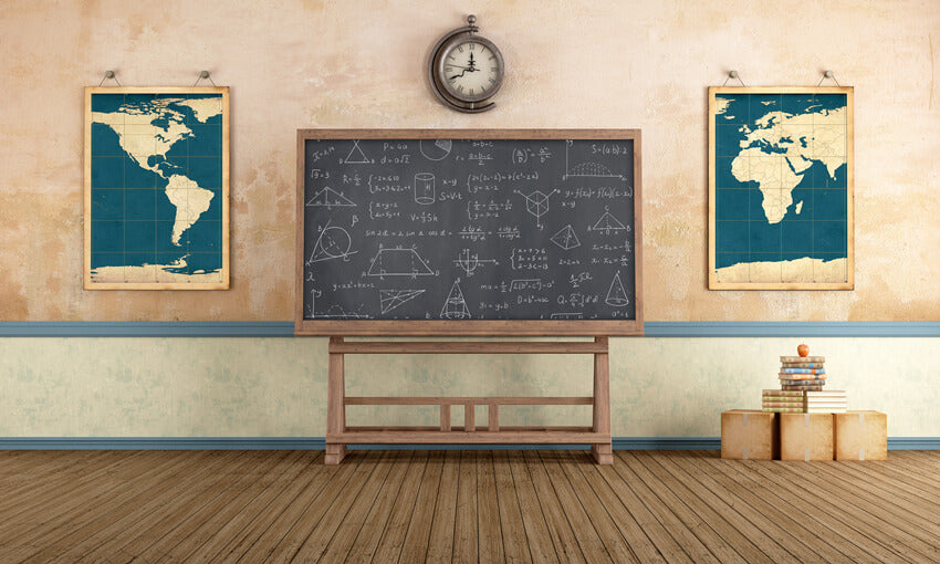 Vintage Classroom With Blackboard Backdrop UK M5-131