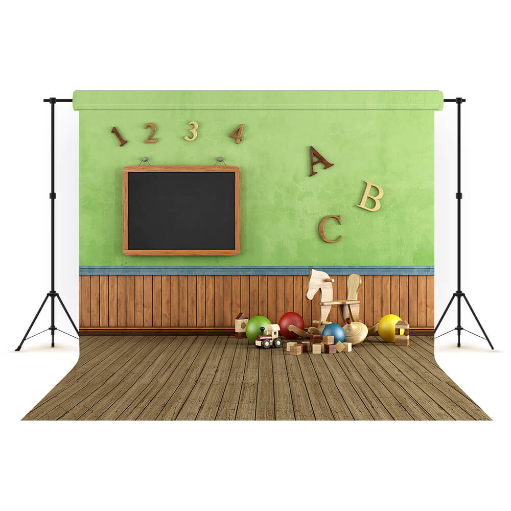 Vintage Play Room Back to School Backdrop UK M5-135