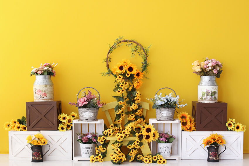 Sunflower Garden Backdrop for Baby Photography UK M5-140