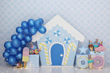 Blue Candy House Backdrop for Photography Studio UK M5-142